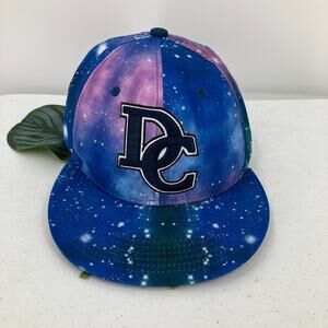 Washington, DC USA Blue Purple Galaxy Space Embroidered Flat Bill Snap Back Hat